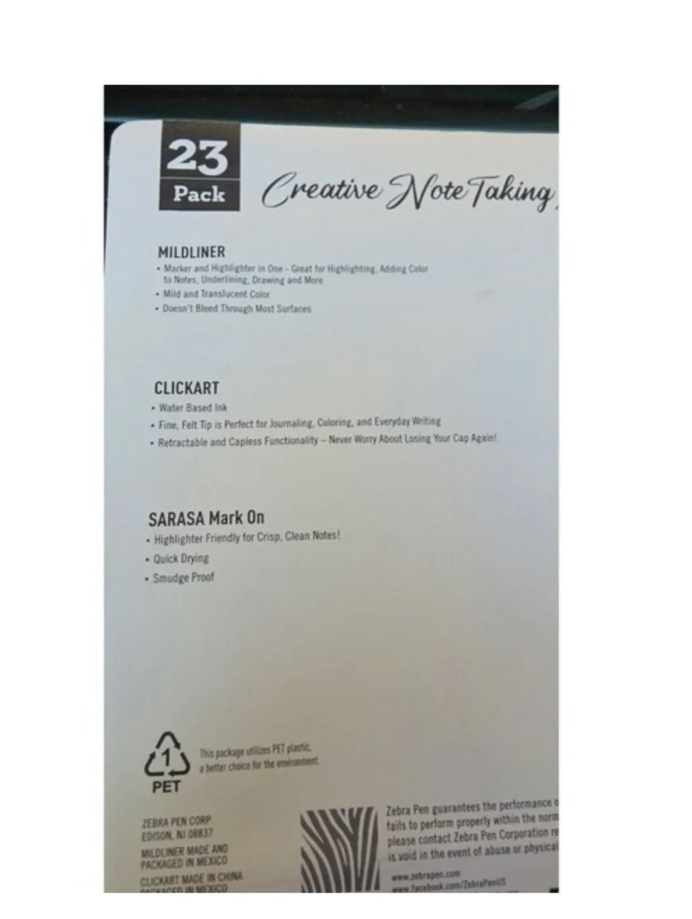 Zebra 23 pack Creative Notetaking Set Mildliner-15, ClickArt-6, Sarasa Mark On-2